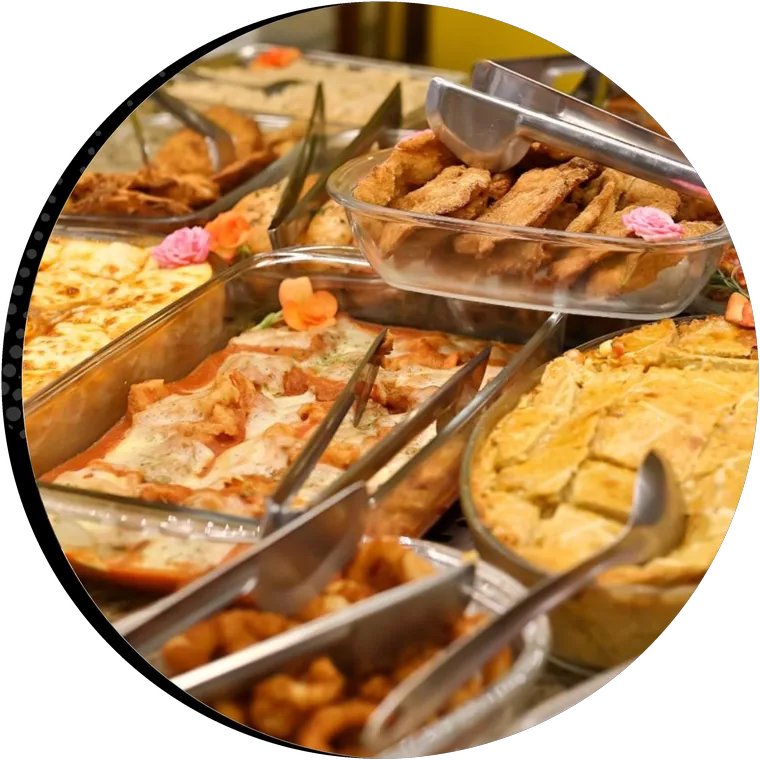 Buffet variado da Dom Feijão